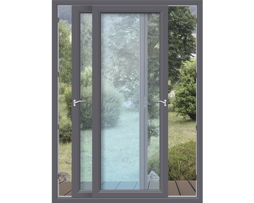 Schuifdeur, antraciet kunststof met gehard veiligheidsglas, 1800x2000 mm