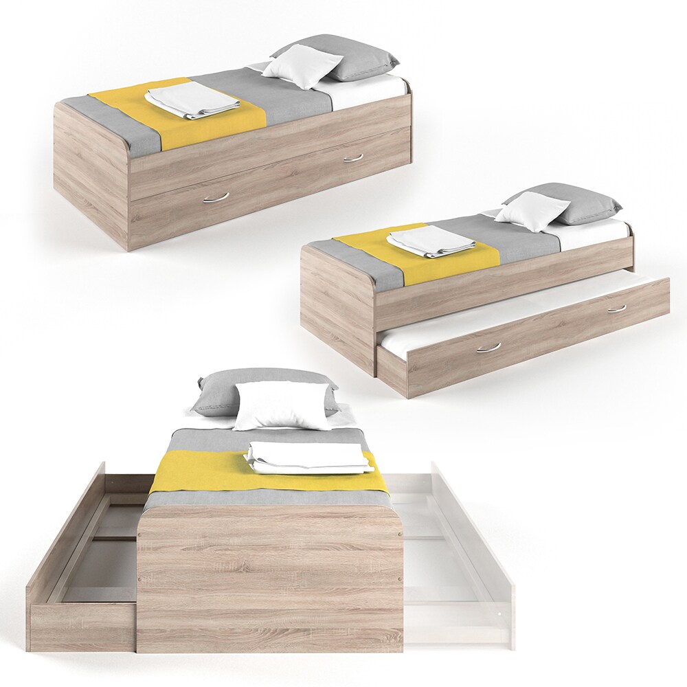 VitaliSpa Bett Enzo Jugendbett mit Gästeliege Funktionsbett 90x200 cmSonoma