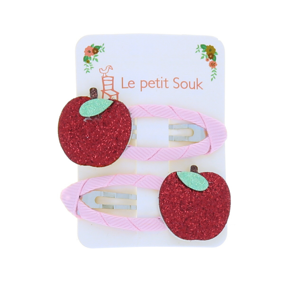 Lot de 2 barrettes pomme rouge Le petit Souk