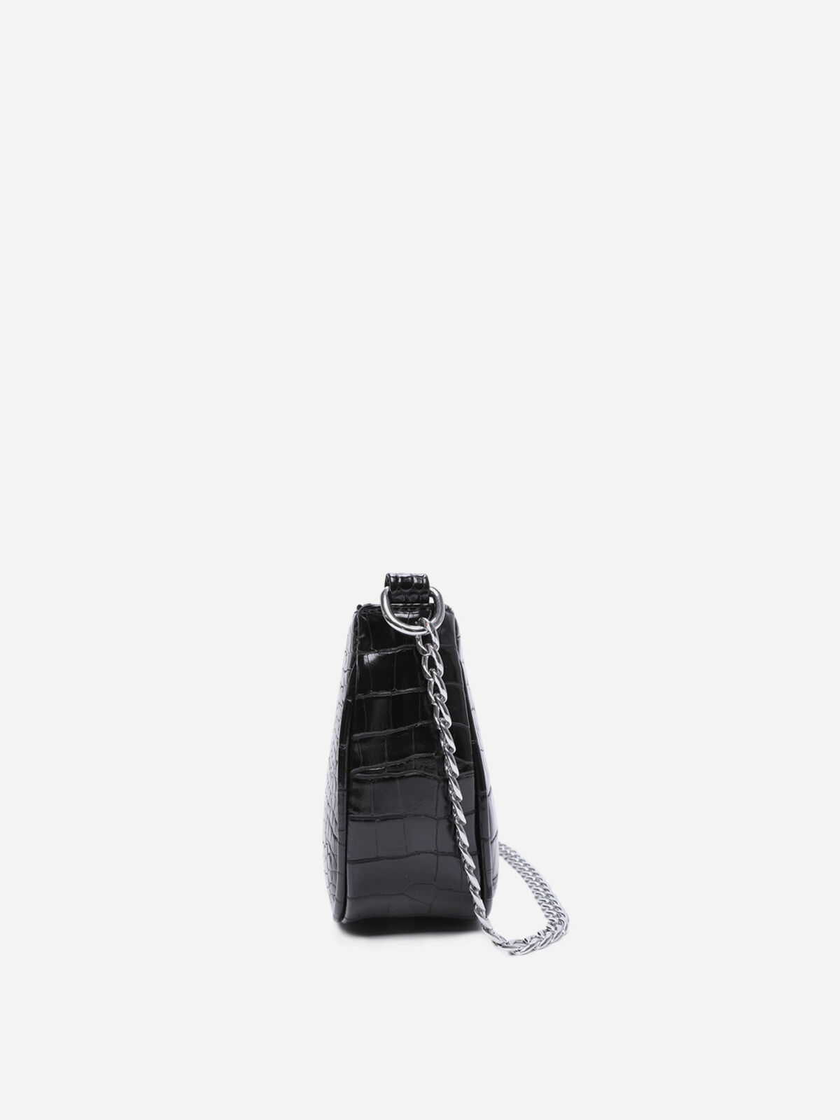 Sac à main demi-lune verni- Noir