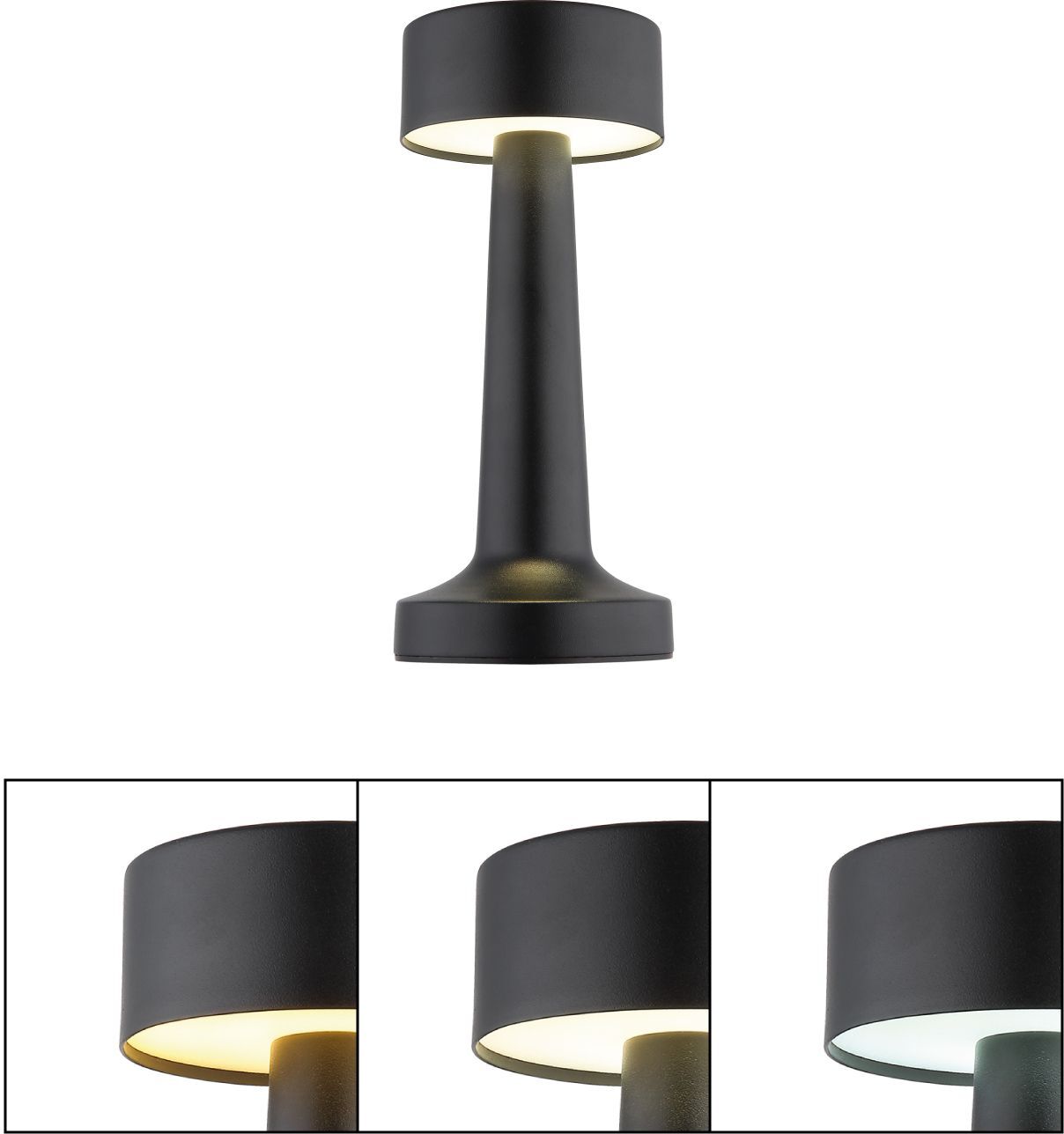Tischleuchte - schwarz matt - USB - Touch