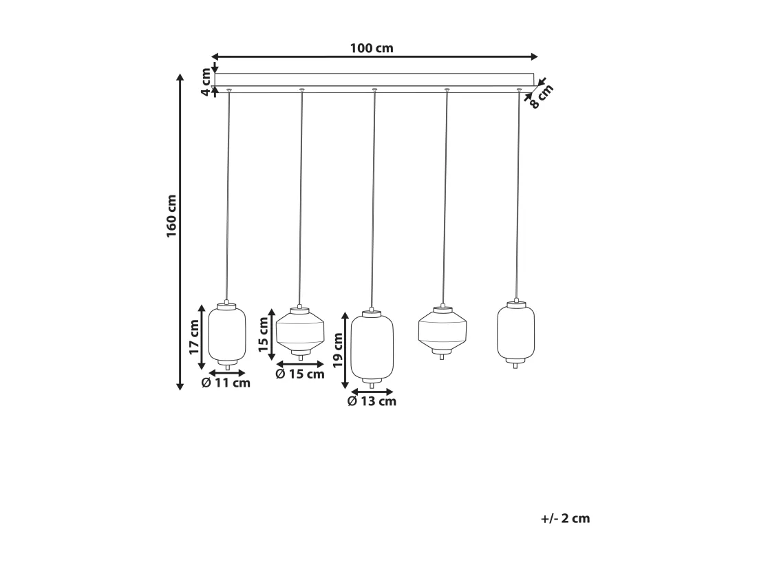 Lampe LED suspendue SULLANE LED Verre Multicolore