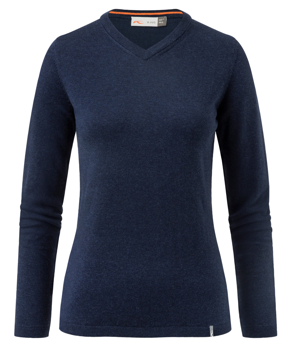 Kicki V-Neck Pullover Dame 22300/Atlanta Blue Melange