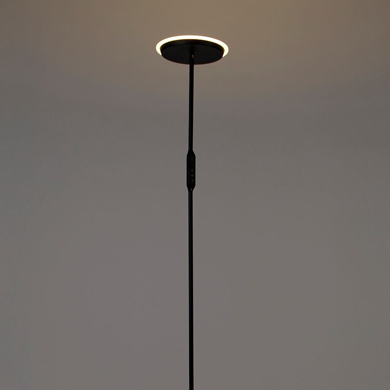 Vloerlamp zwart incl. LED met afstandsbediening - Bumu