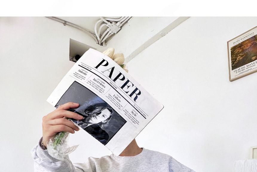SeoulPop - Sweatshirt met losse pasvorm en letters