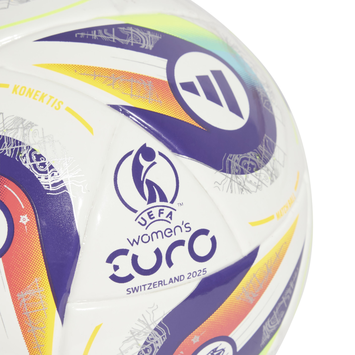 Adidas Women's EURO25 Mini Voetbal Maat 1 Wit Paars Geel