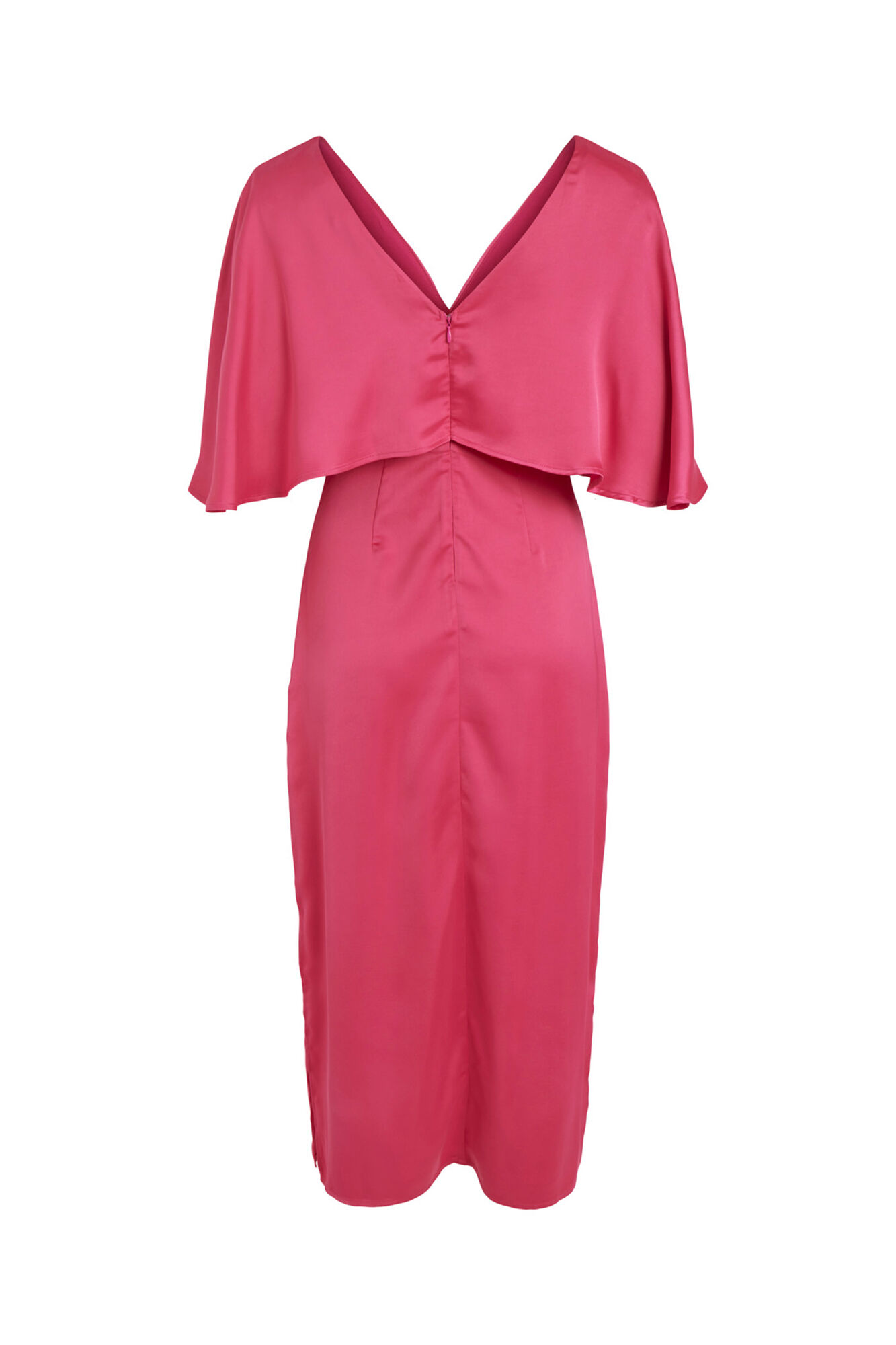 Vestido midi de manga curta - Rosa