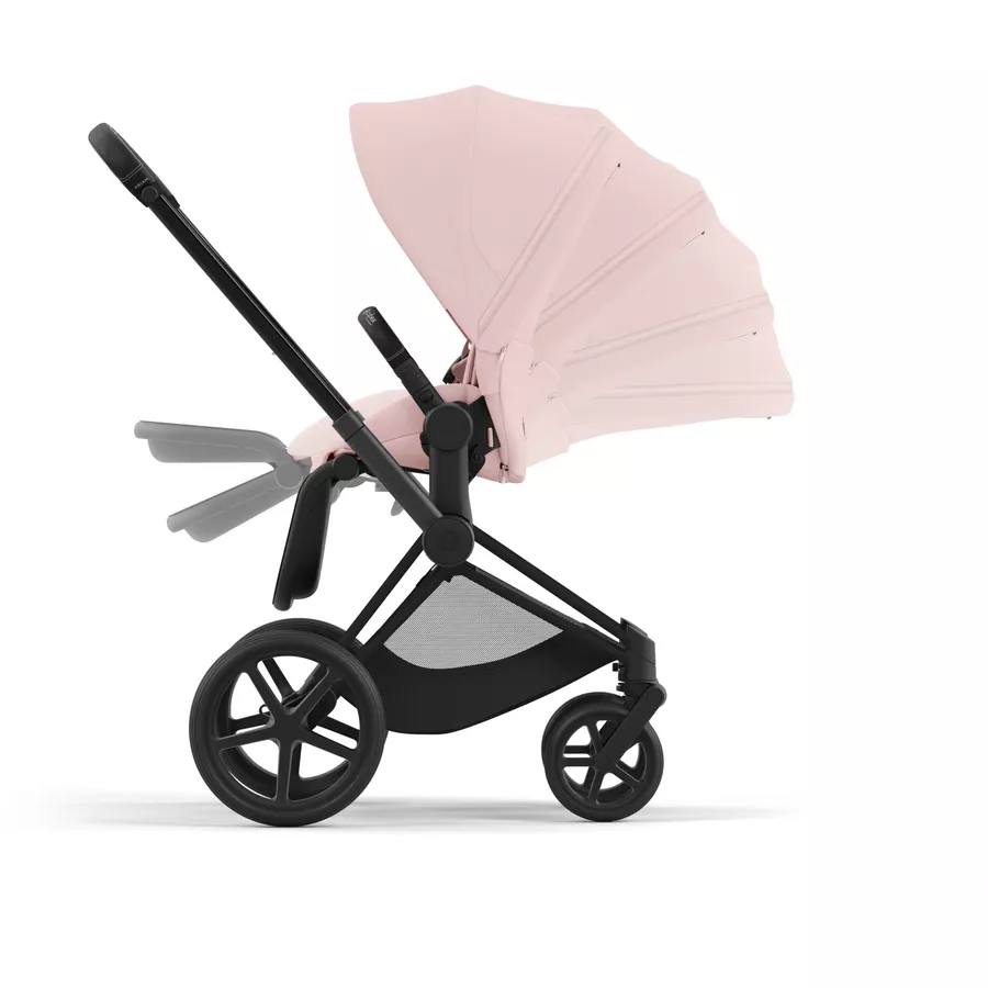 cybex PLATINUM Kombikinderwagen New Priam Priam Matt Black Peach Pink