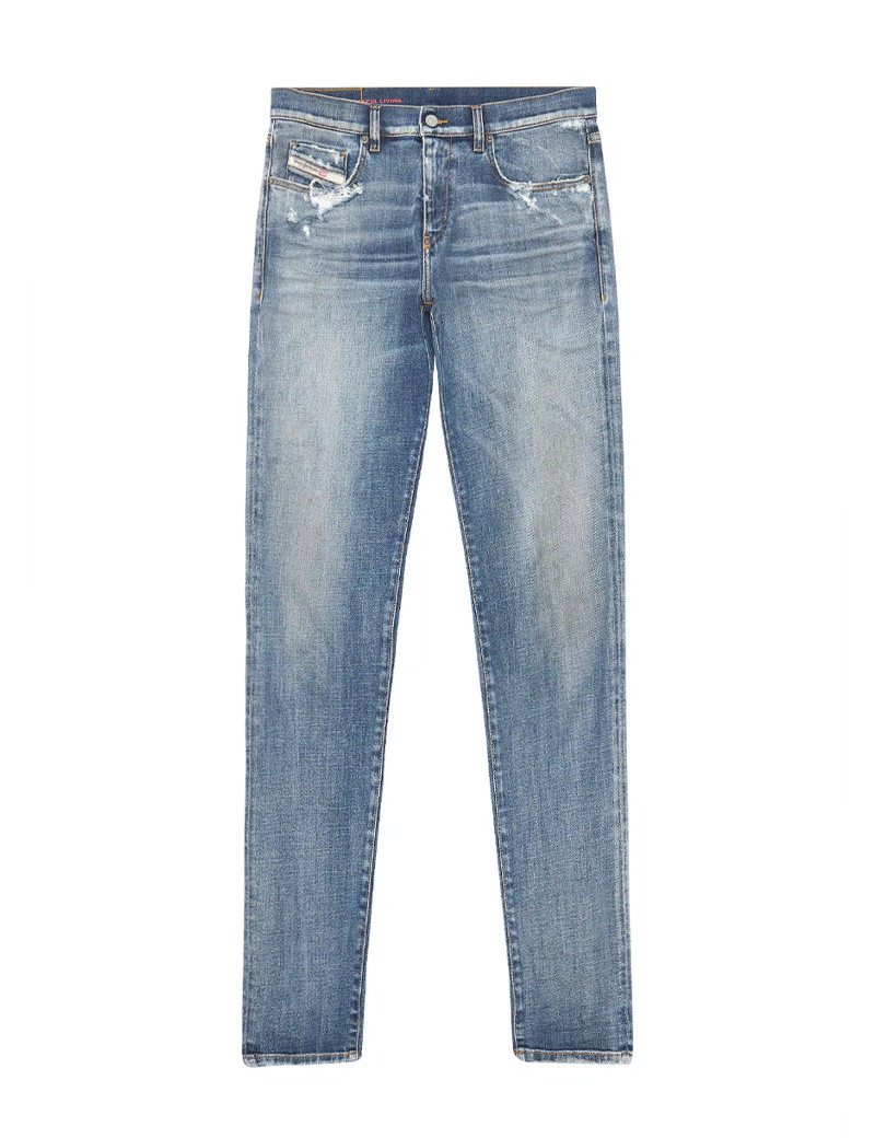 DIESEL JEAN SLIM BLEU MOYEN DÉLAVÉ D-STRUKT 9E15