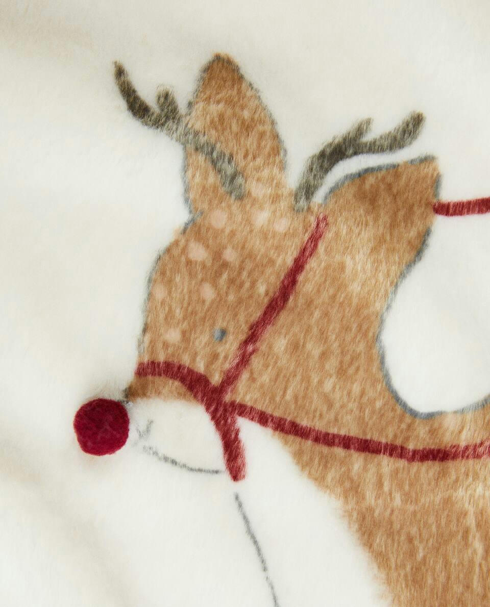 COBERTOR INFANTIL DE LÃ COM TEMA DE NATAL PARA O PAPAI NOEL