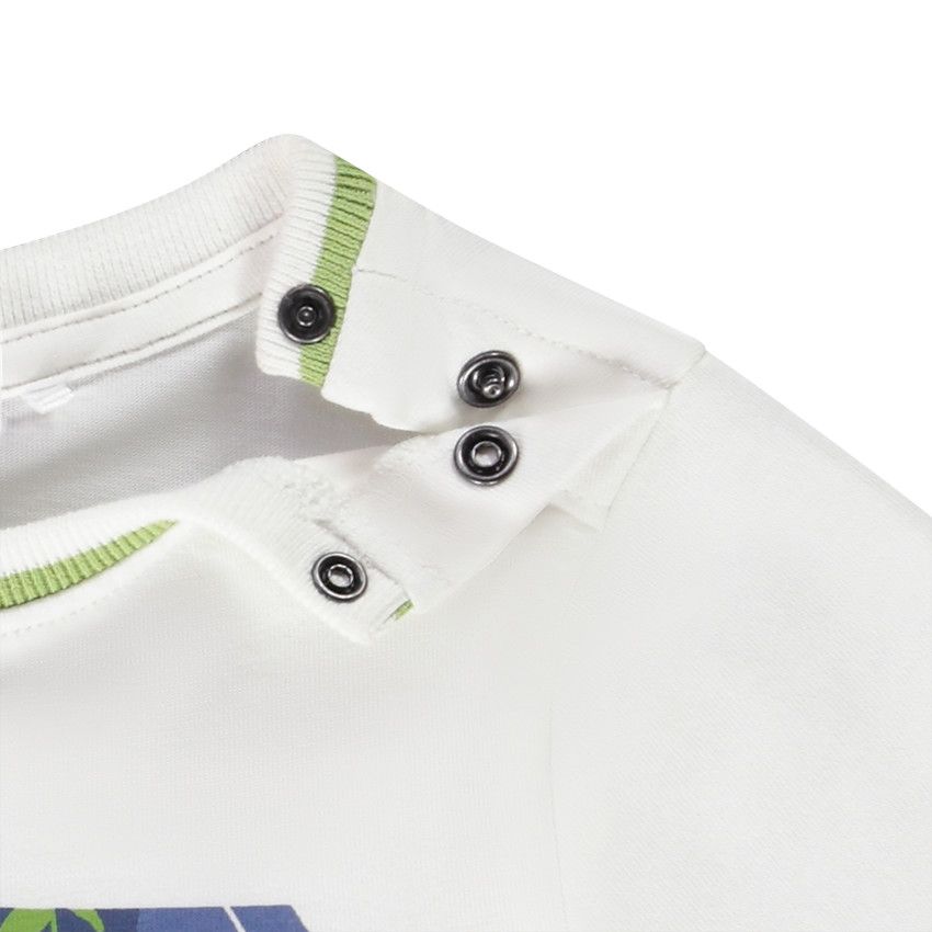 T-shirt manches longues avec print fantaisie pour bébé garçon - Ecru