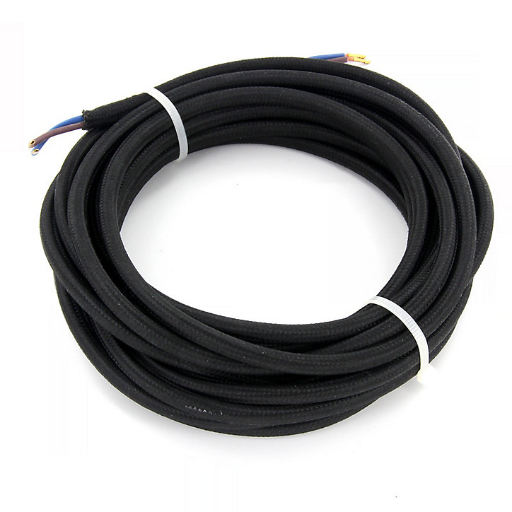 Câble en textile noir Chacon 3m 2 x 0,75mm²