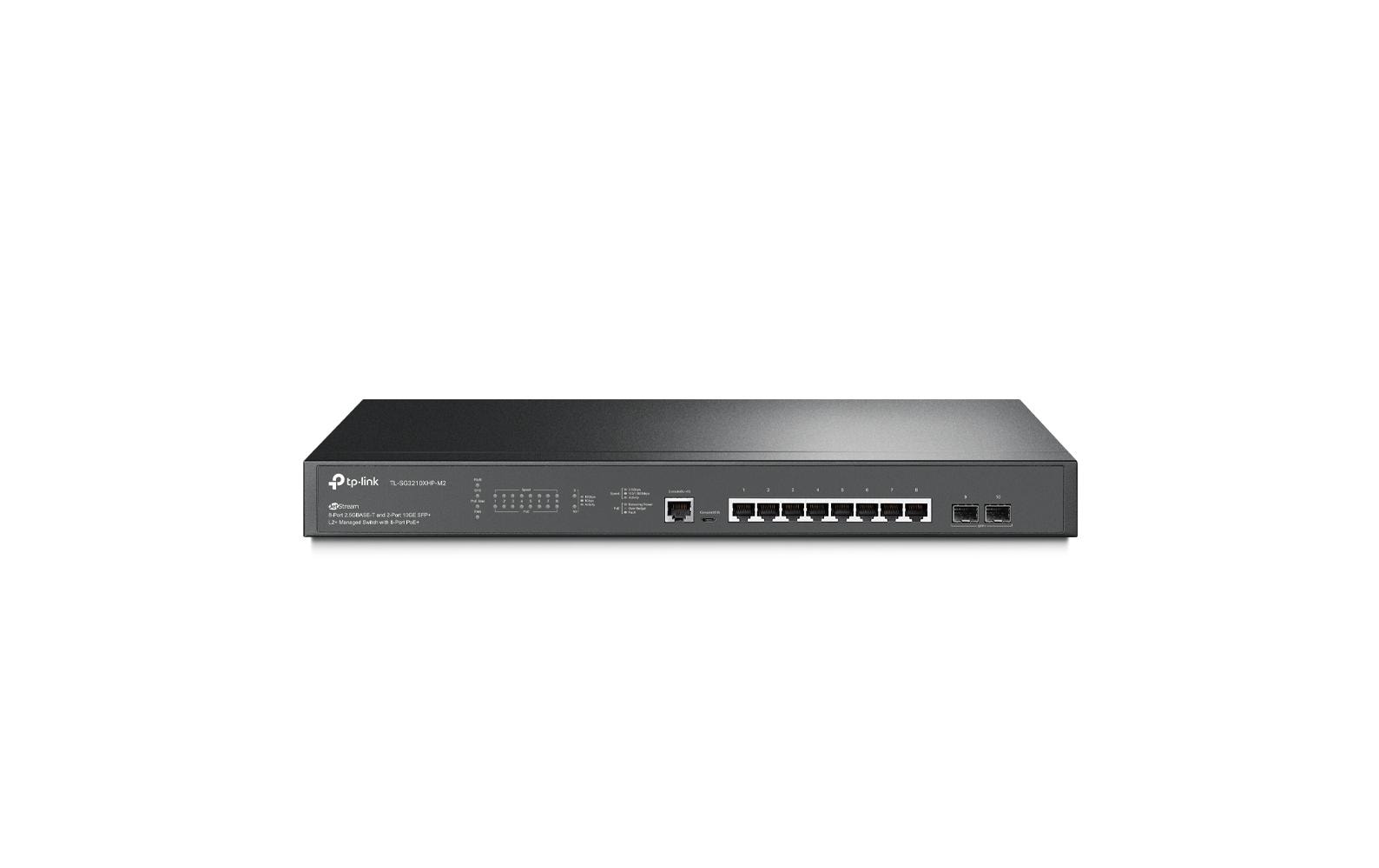 PoE+ Switch 8 x 2.5G + 2 x 10G SG3210XHP-M2 10 Port<br>Omada 8-Port 2.5 GBASE-T und 2-Port 10GE SFP+ L2+ Managed Switch with 8-Port PoE+
