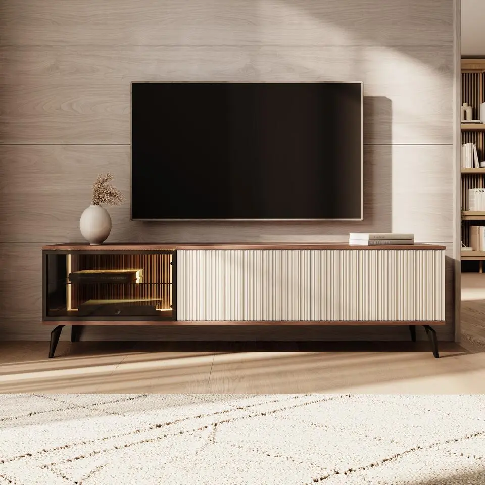 Meubella - Riverhead - TV-Meubel - Beige/Eiken - 180 cm