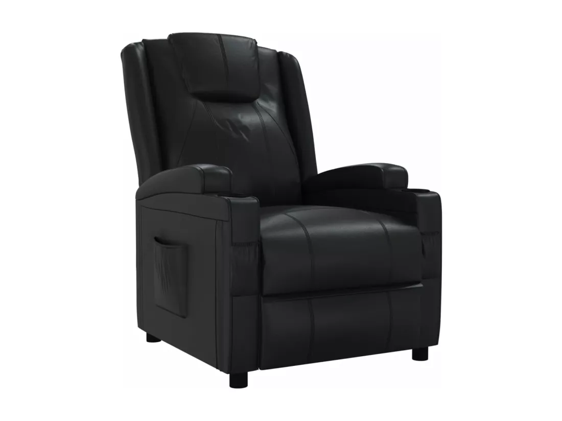 Fauteuil inclinable Noir Similicuir