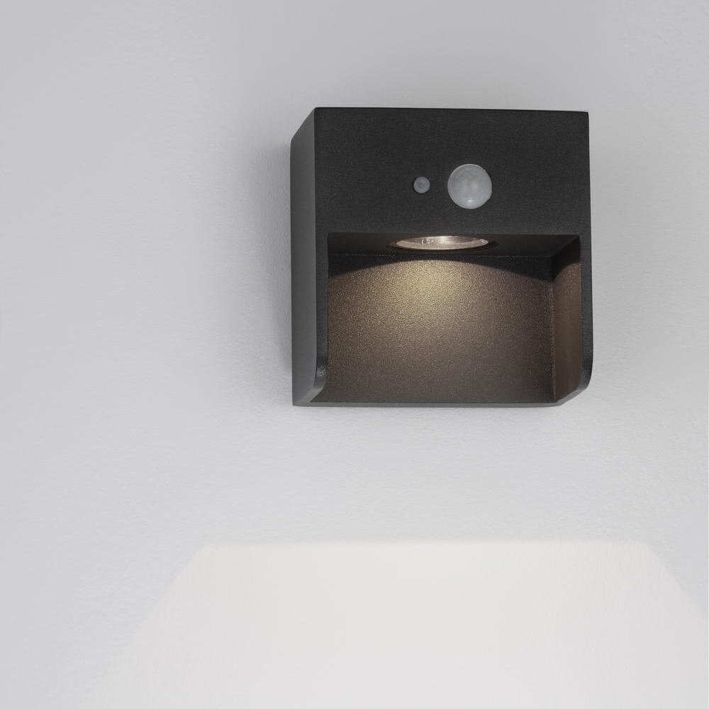 Marta LED-zonnewandlamp in antraciet, 1W, 57lm, IP65 met bewegingsmelder