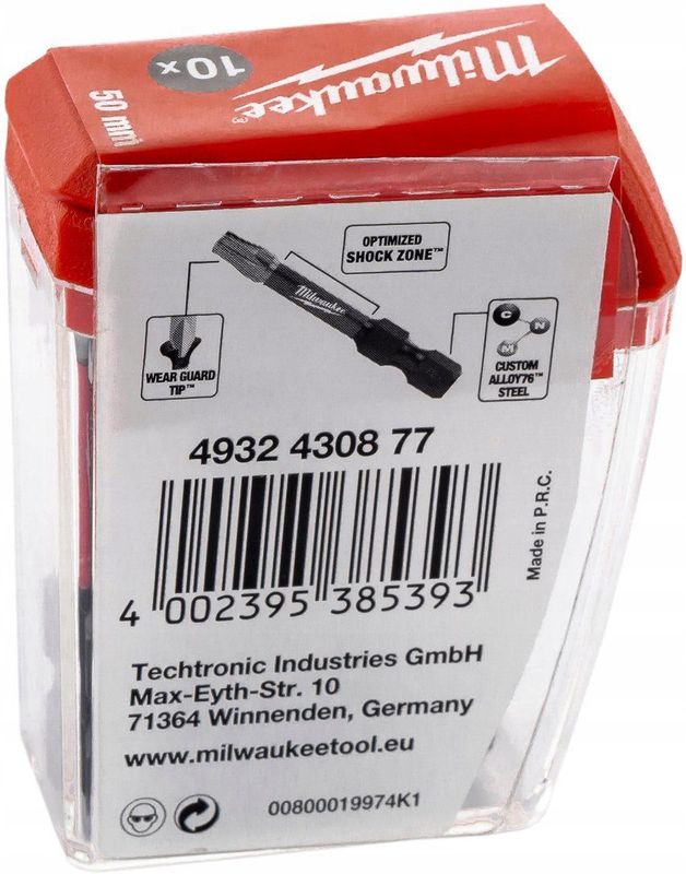 Milwaukee - Schroefbit SHOCKWAVE™ TX20x50mm - 10 Stuks - Staal