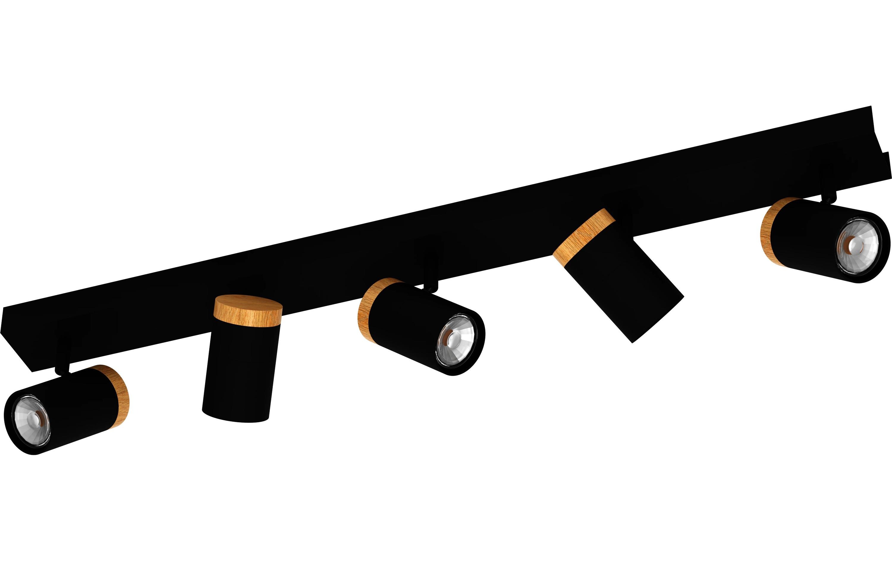Balkenspot CARTAGENA GU10 5 x 4.5W<br>Schwenkbarer Balkenspot mit Holzdetails und einfacher Leuchtmittelwechsel