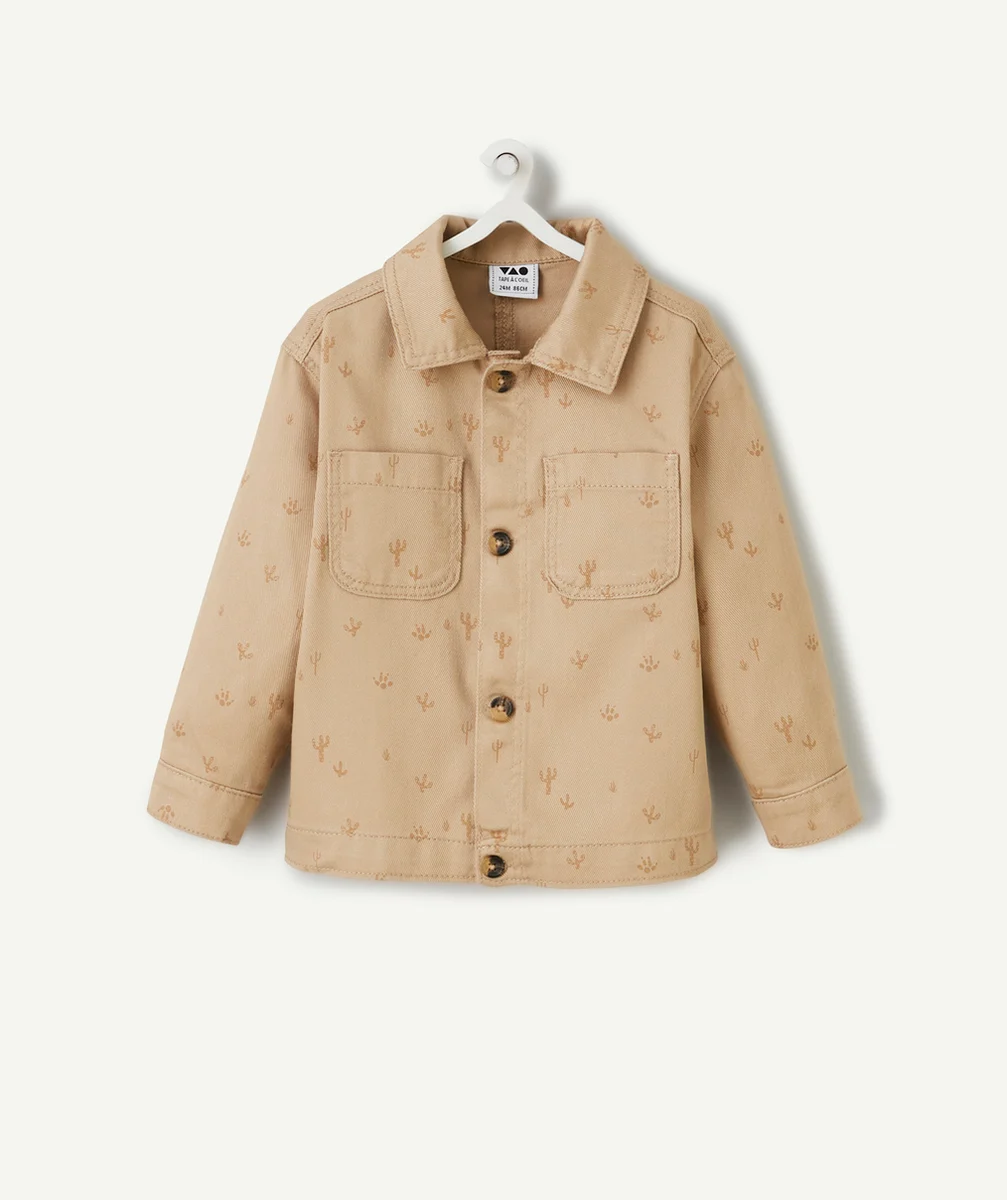 CHEMISE BÉBÉ GARÇON EN VISCOSE RESPONSABLE MARRON ET CACTUS