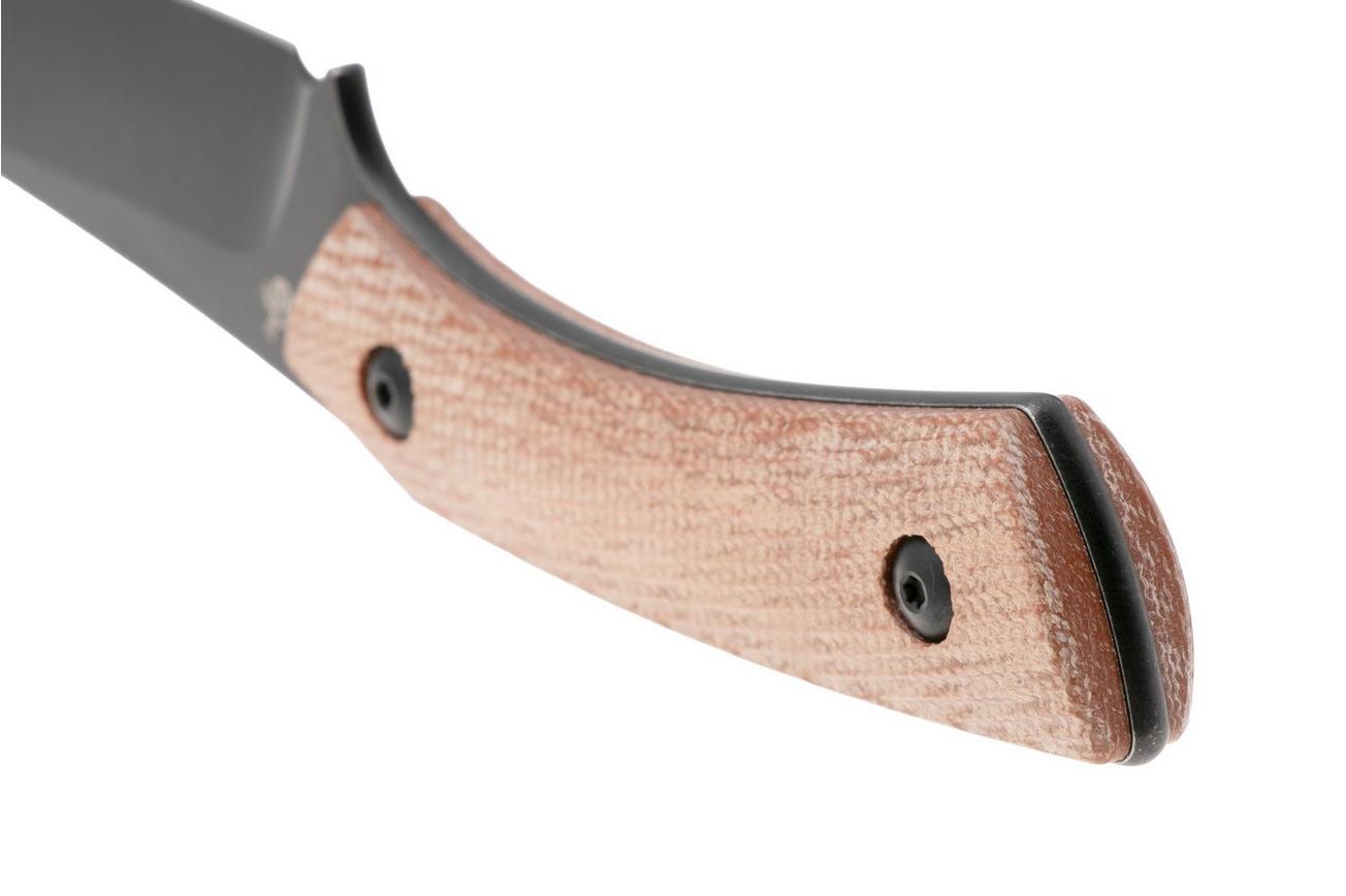 Bestech STEP BFK06D Blackwashed D2, Brown Micarta, vaststaand mes