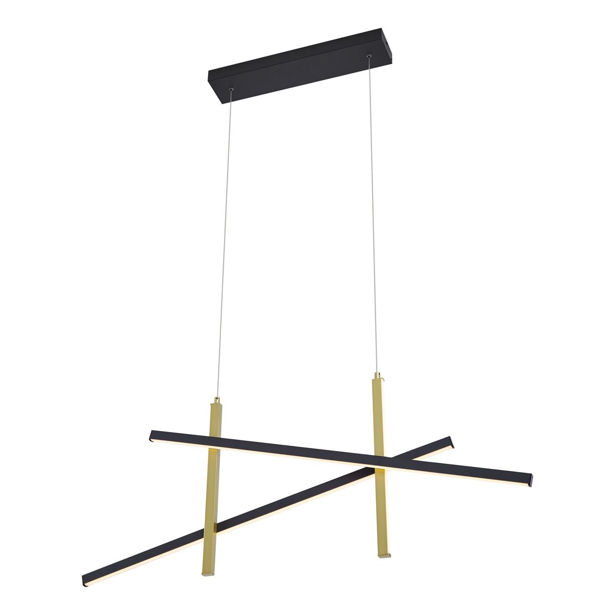 Design hanglamp X zwart met goud incl. LED 3-staps dimbaar - Joy