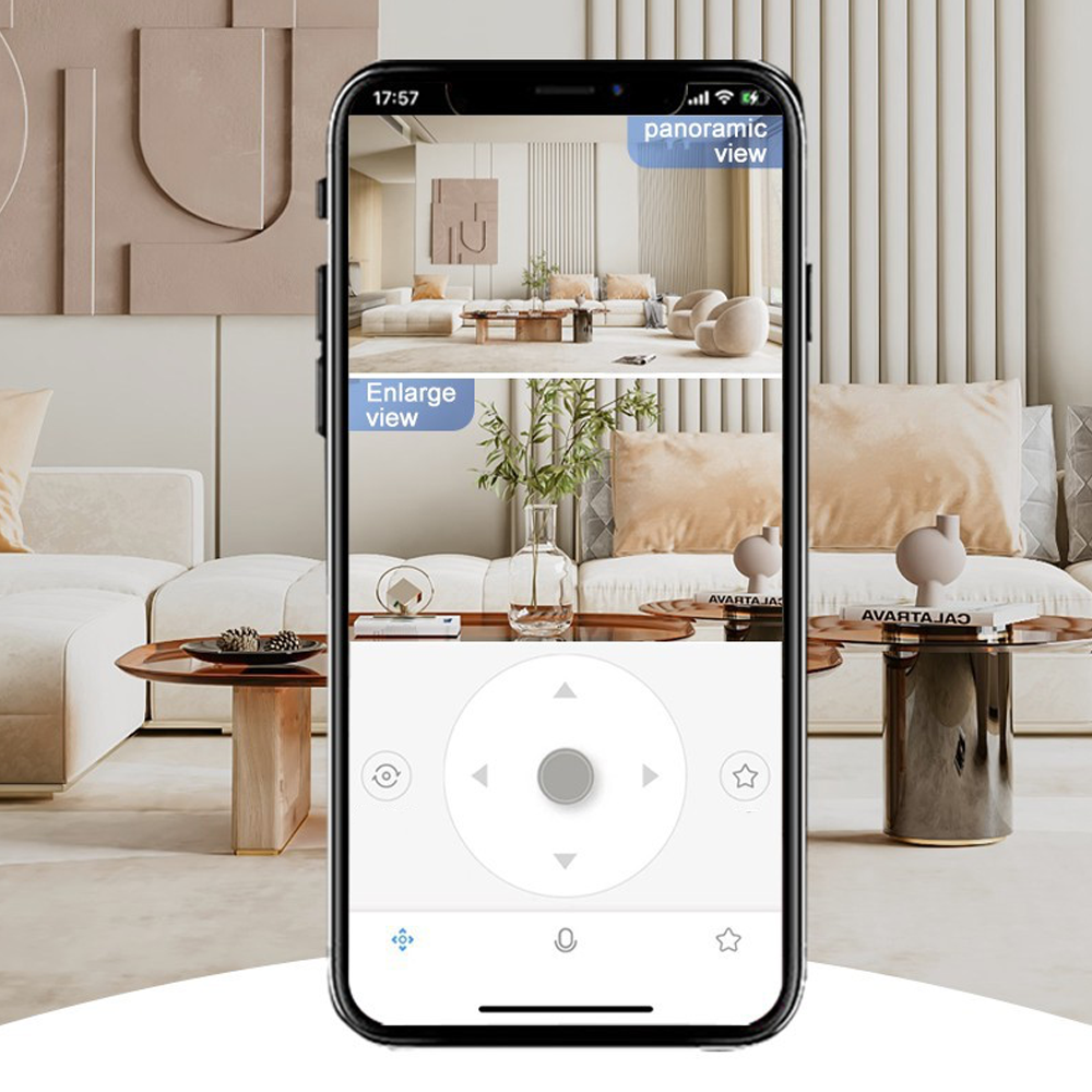 E27 Glühbirne 3MP Mini WiFi IP Kamera 355° mit IR LED Nachtsichtfunktion / Bewegungserkennung / 2-Wege-Audio / Micro SD Kartenslot - Weiss