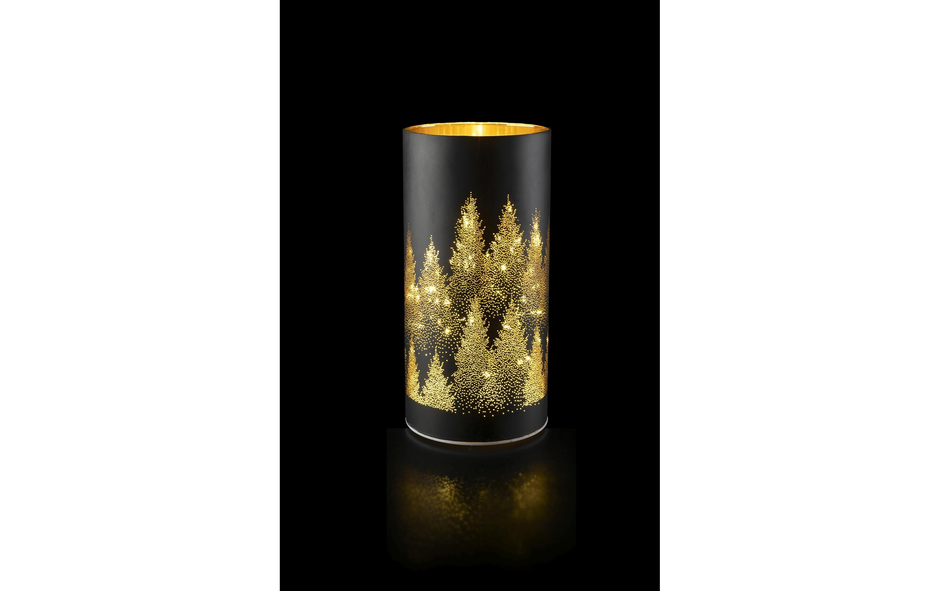 Laterne Tree L, 20 LED, Ø 10 cm, SchwarzTeelichthalter aus Glas