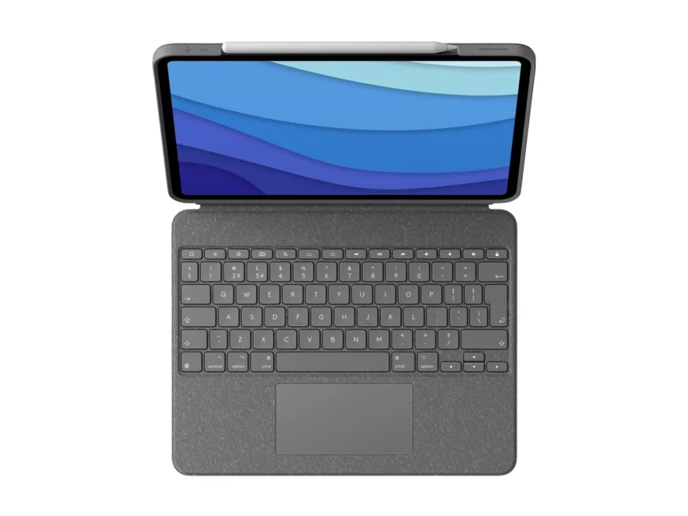 Logitech Combo Touch - tastatur og folioetui - med pegefelt - baggrundsbelyst - Apple Smart-stik - QWERTY - nordisk (dansk/finsk/norsk/svensk) - grafit - til Apple 11