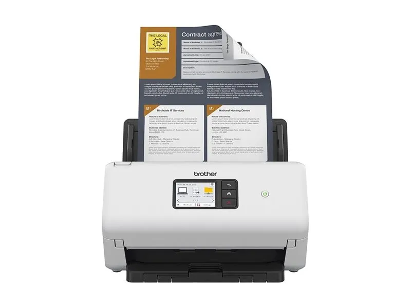 Brother ADS-4500W - Dokumentscanner - Dual CIS - Duplex - A4 - 600 dpi x 600 dpi - op til 35 ppm (mono) / op til 35 ppm (farve) - ADF (60 ark) - op til 5250 scanninger pr. dag - USB 3.0, Gigabit LAN, Wi-Fi(n), USB 2.0 (Host)