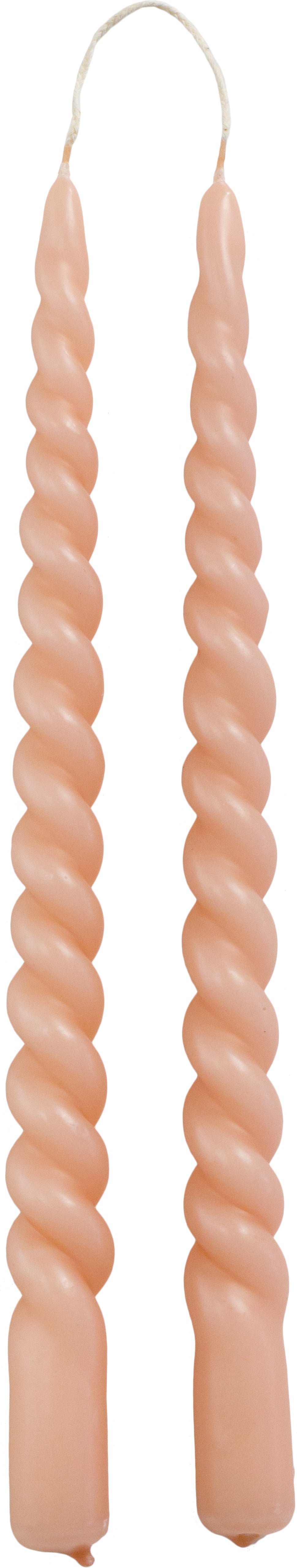 Rustik Lys dinerkaars Swirl roze 8,5 uur 2 stuks