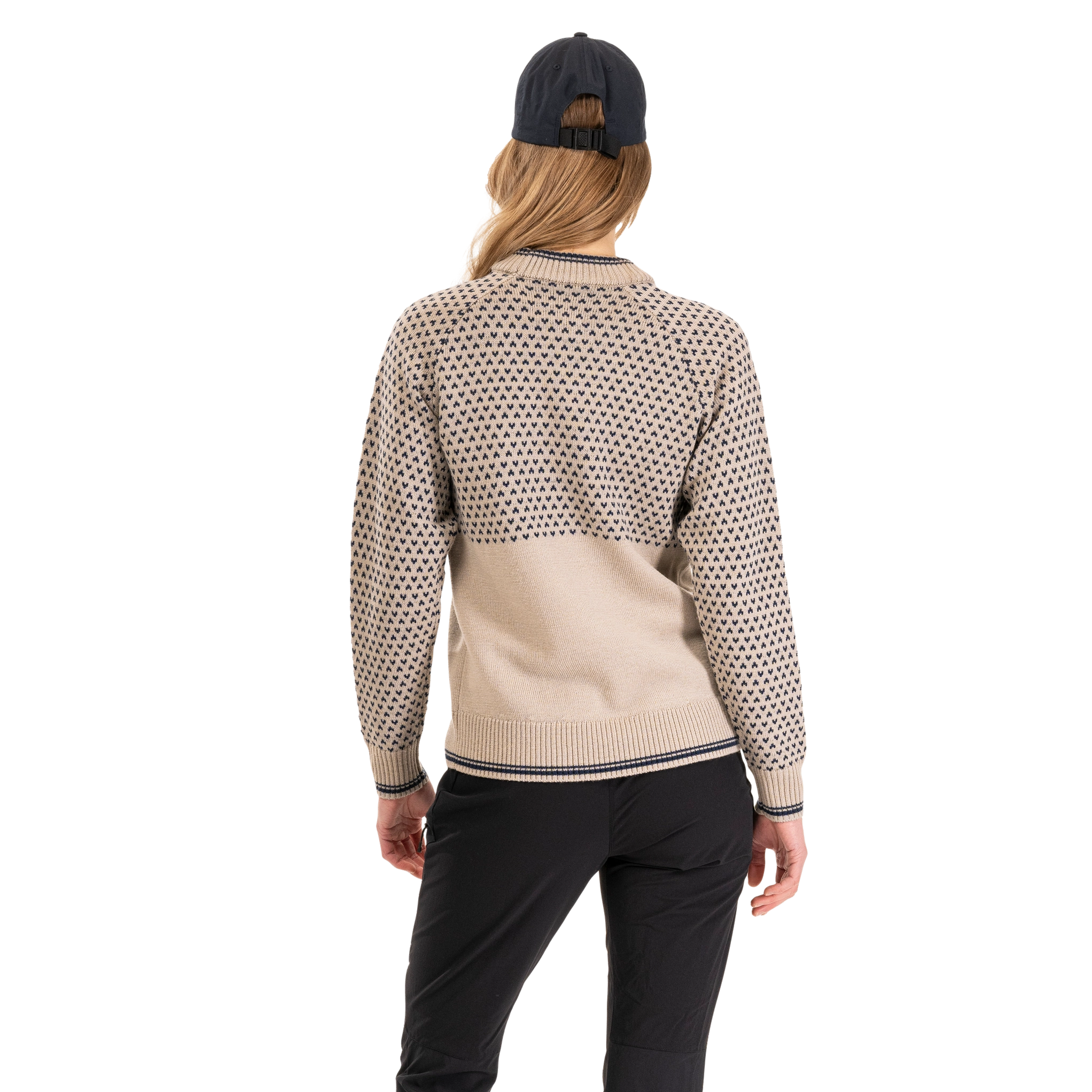 Alvdal Wool Jumper Women Sandstone / Navy Blue