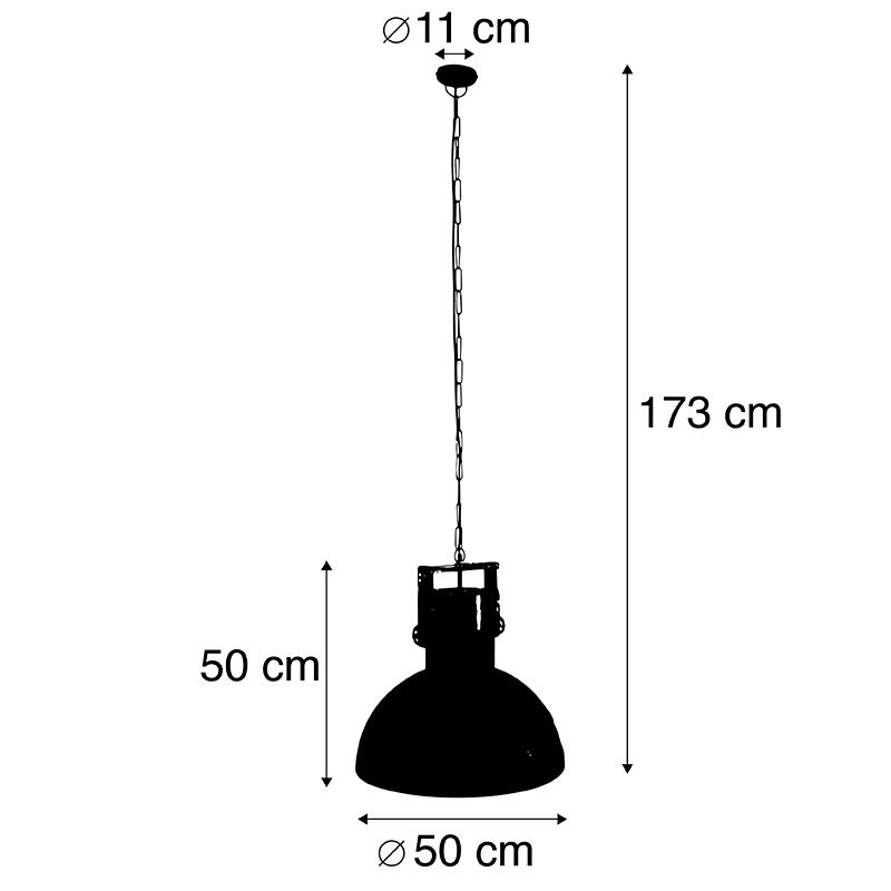 Industriele hanglamp donkergrijs met mango hout - Mangoes