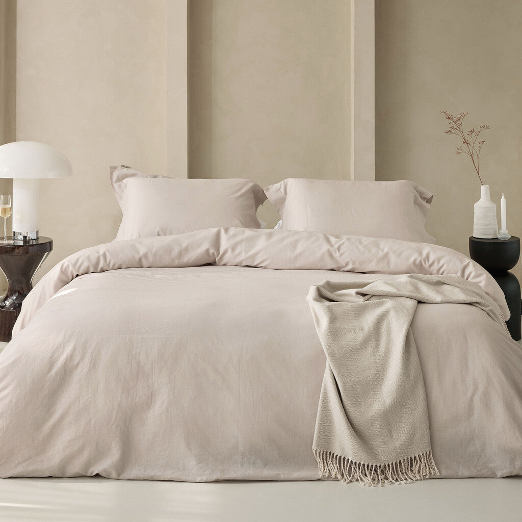 Walra - Dekbedovertrek Linen Elegance - 140x220 - Zand