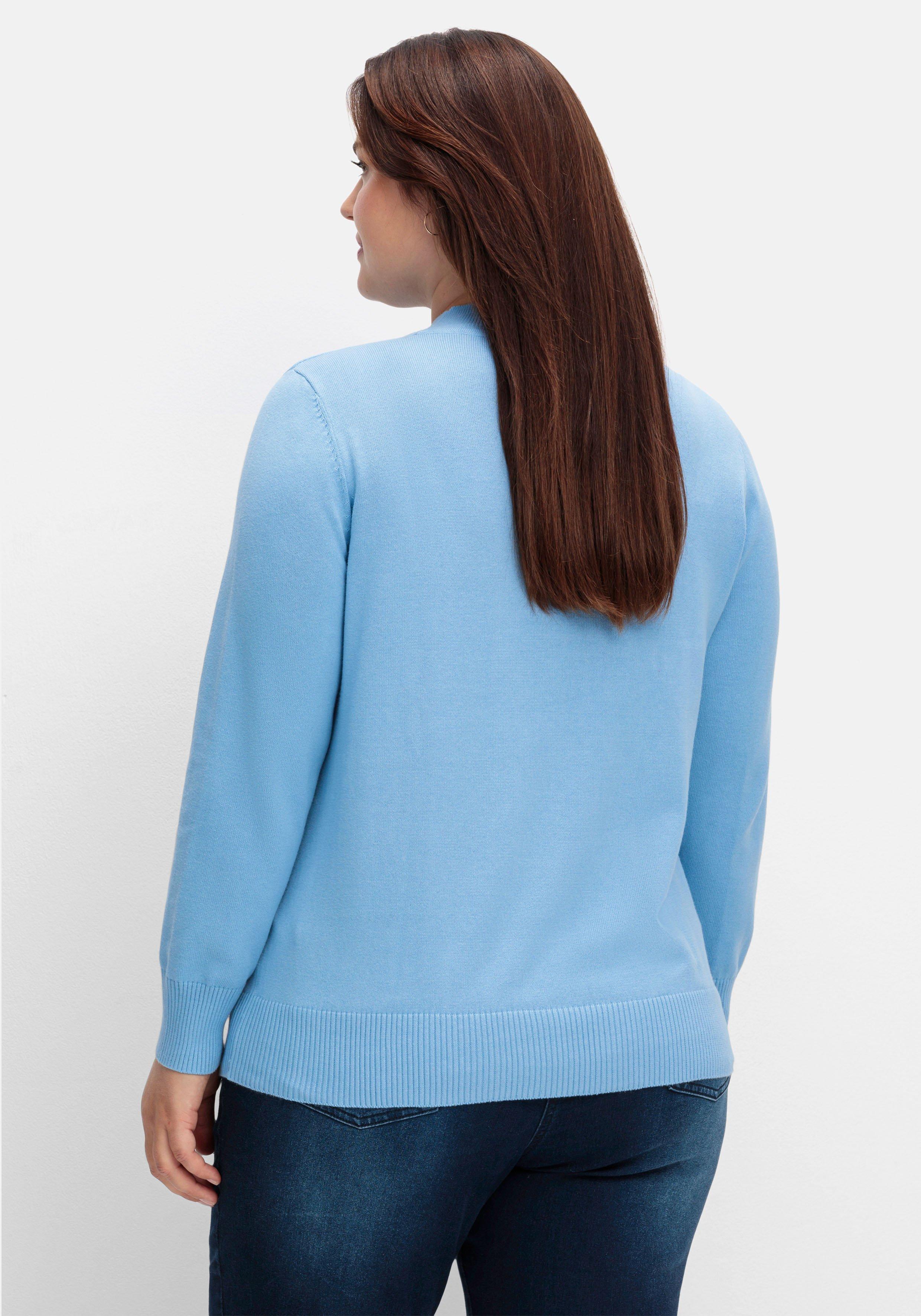 Pullover aus Feinstrick, mit Stehkragen