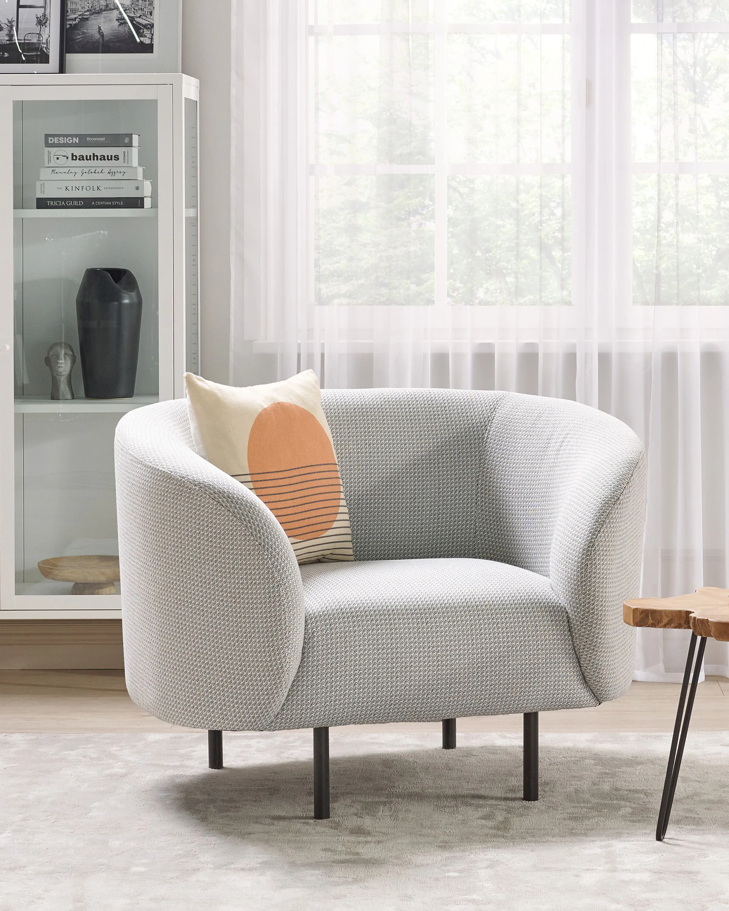 Fauteuil LOEN Stof Zwart/wit