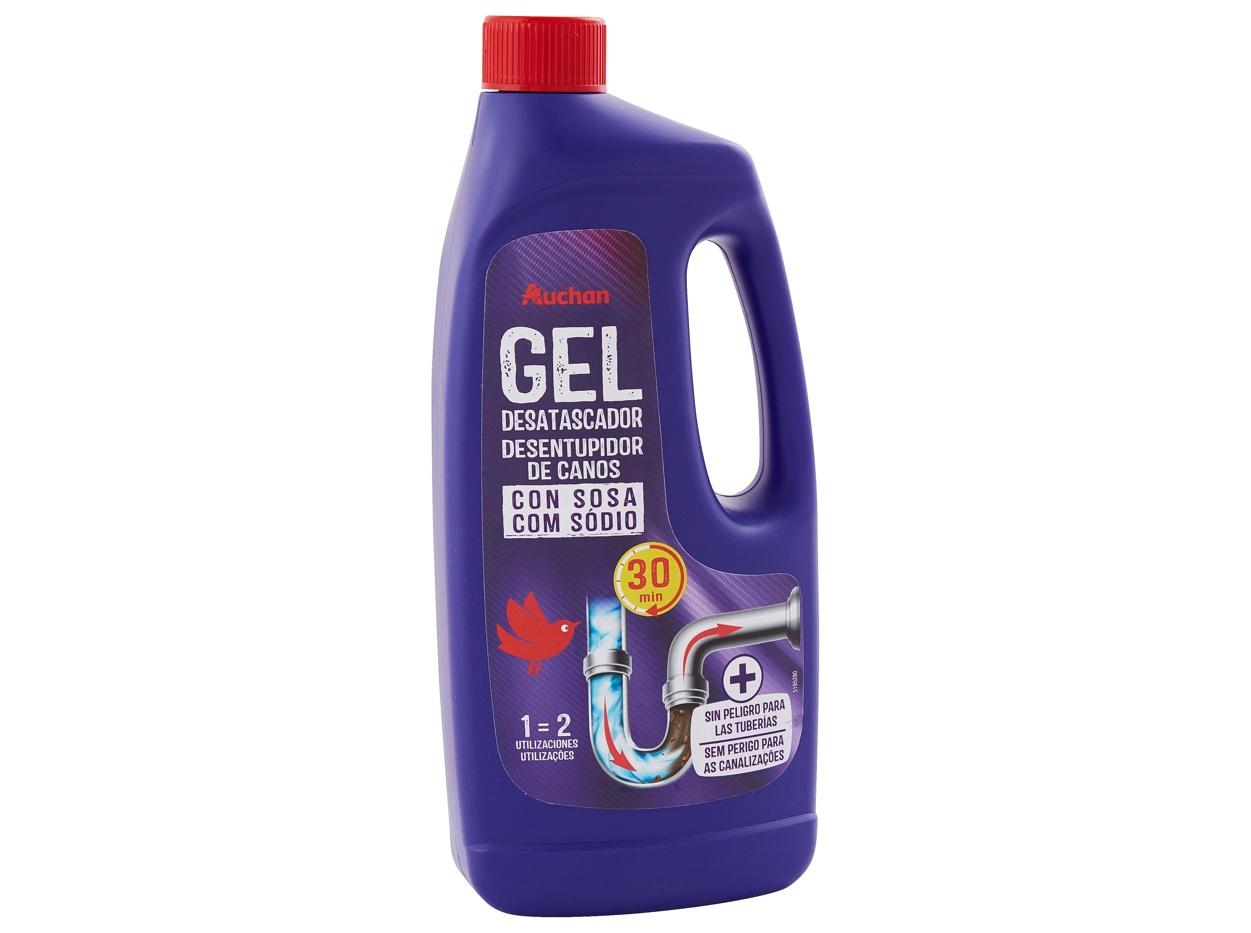 DESENTUPIDOR AUCHAN DE CANOS GEL COM SÓDIO 1L