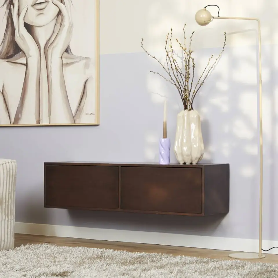 Furndea Zwevend Tv meubel Melanie Walnoot 120x35x30cm