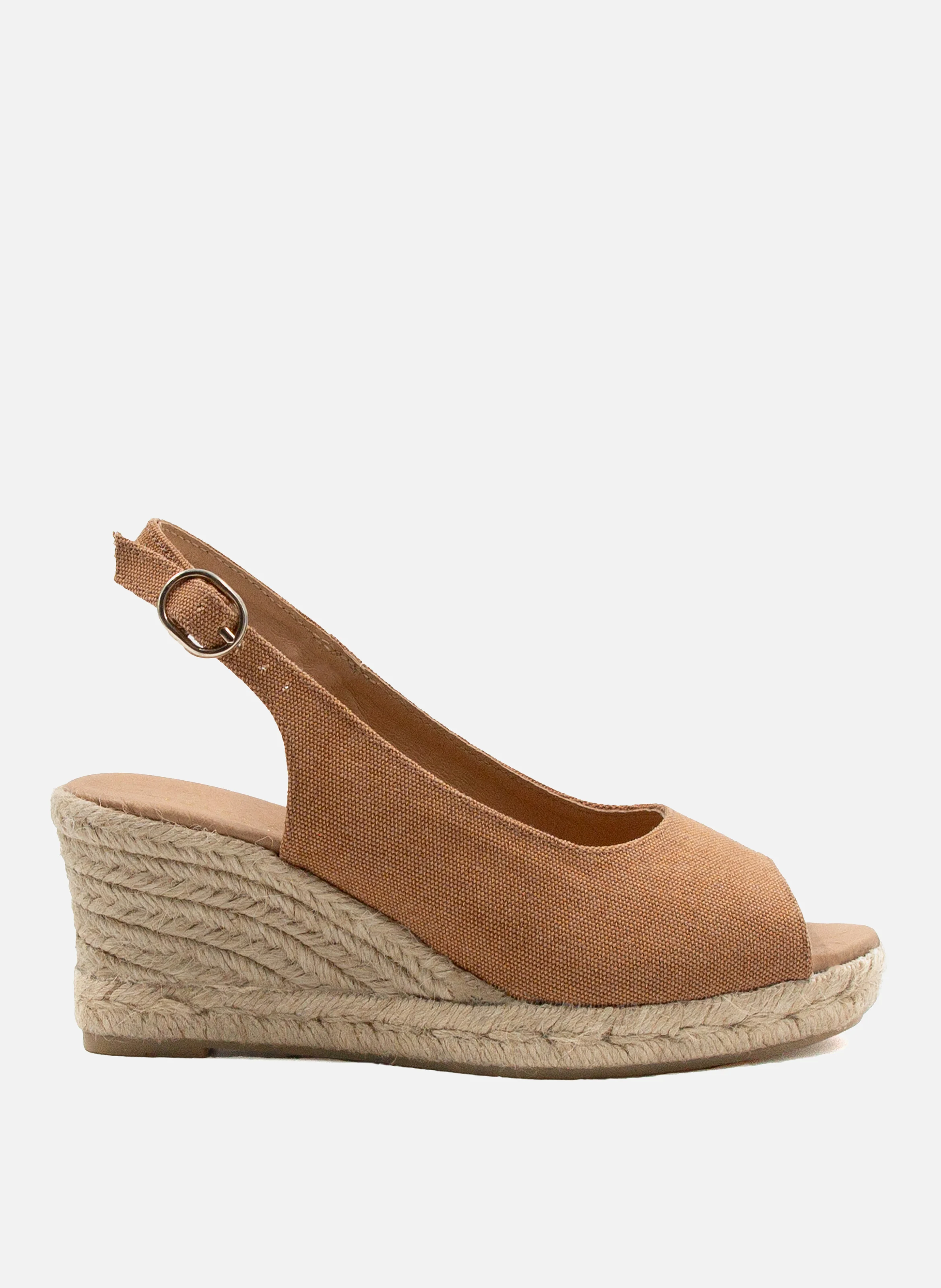 Espadrilles slingback toile recyclée | Marron