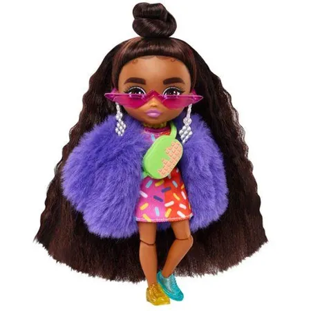 Barbie Extra Minis-Puppe (ca. 14 cm) mit Moden, Accessoires und Puppenständer