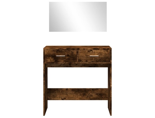 VIDAXL - Coiffeuse avec miroir chêne fumé 80x39x80 cm