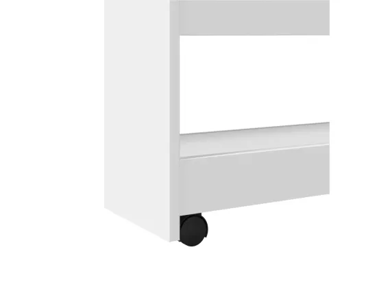 Chariot de rangement étroit 4 niveaux blanc bois d'ingénierie