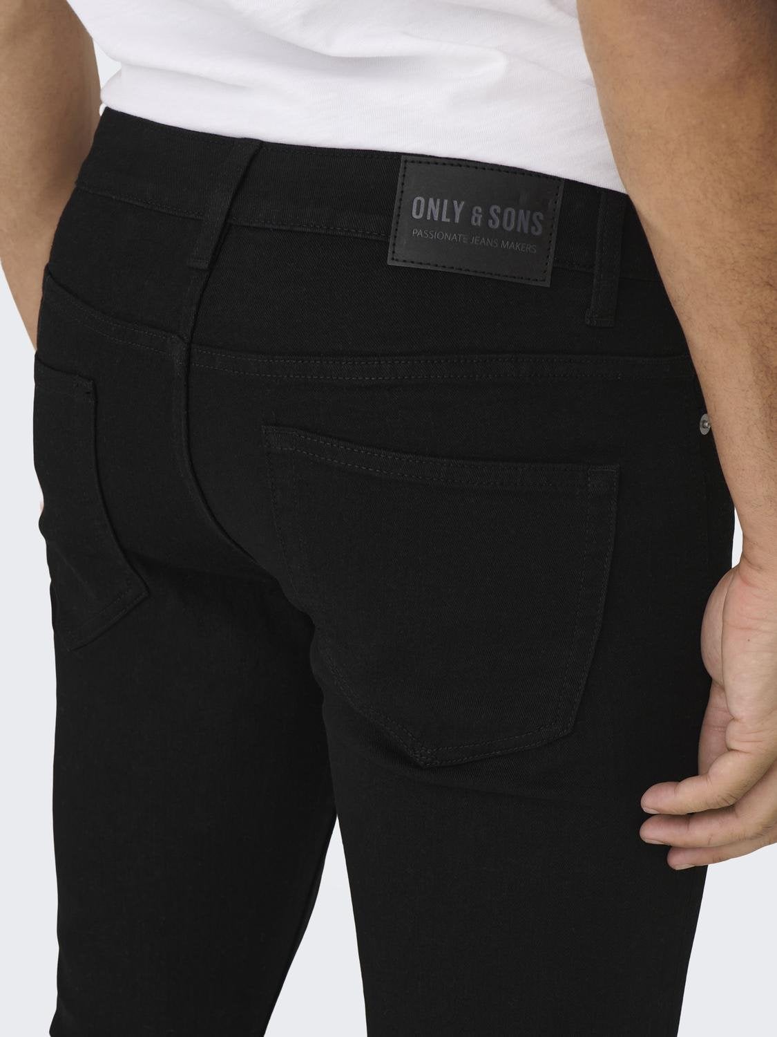 ONSLOOM Mid Rise Slim Fit Jeans Black Denim
