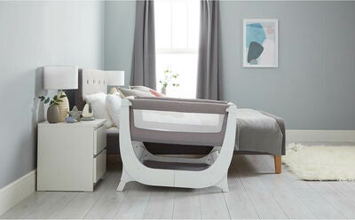Shnuggle Air Bedside Crib, Dove Grey