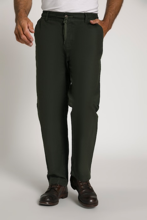 Leinenmixhose, Elastikbund, Basic Fit