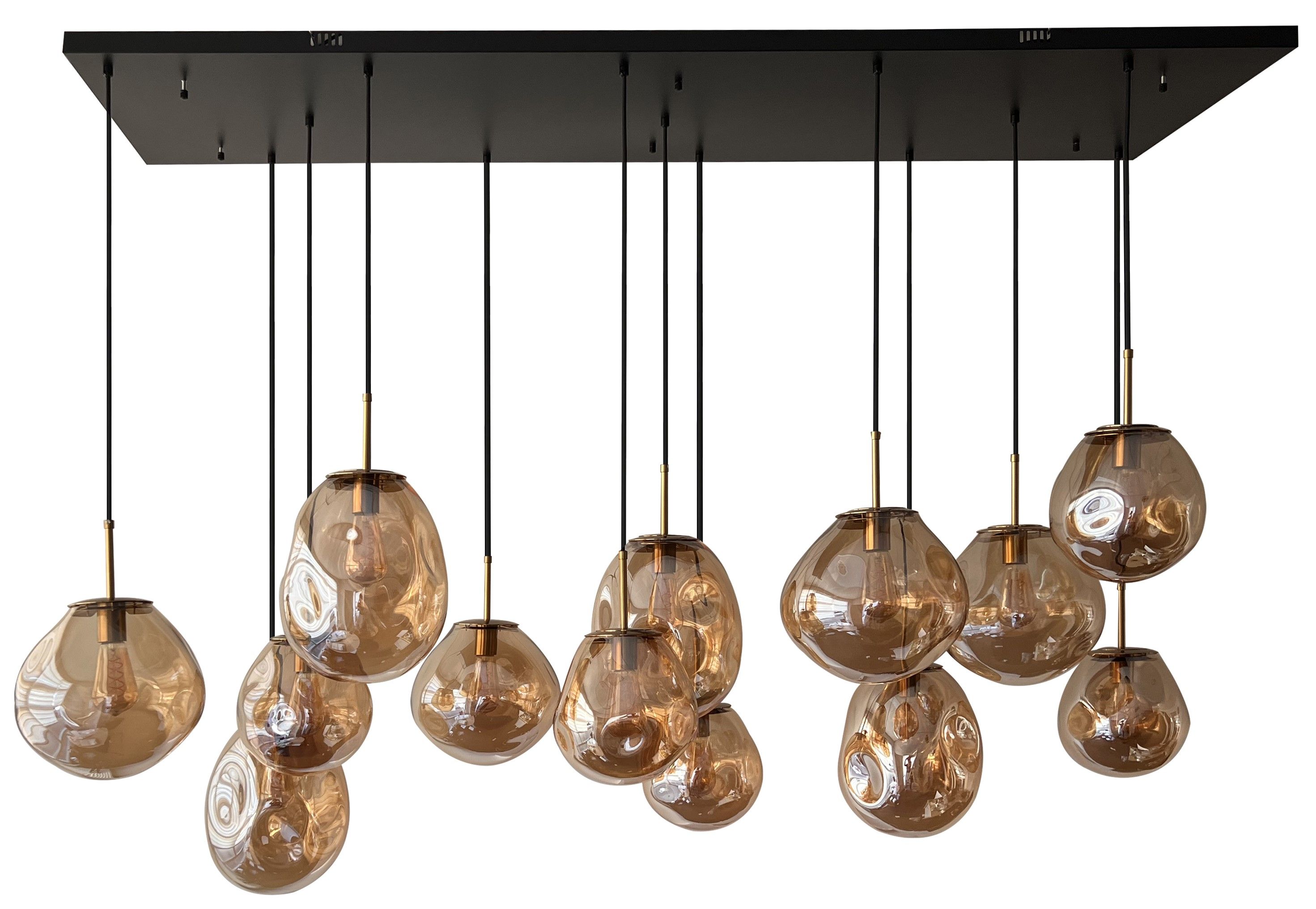 Hanglamp 13-lichts Amber Boaz B180 x D50 cm