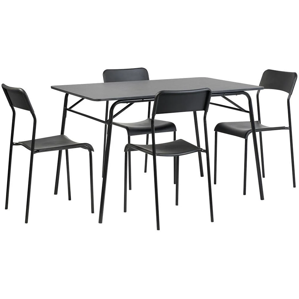 Ensemble repas table et 4 chaises noir