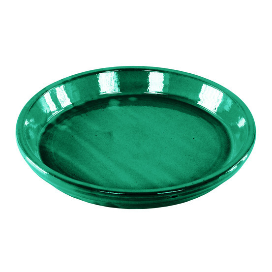 Soucoupe d'intérieur en terre cuite émaillée, coloris Jade D23 cm