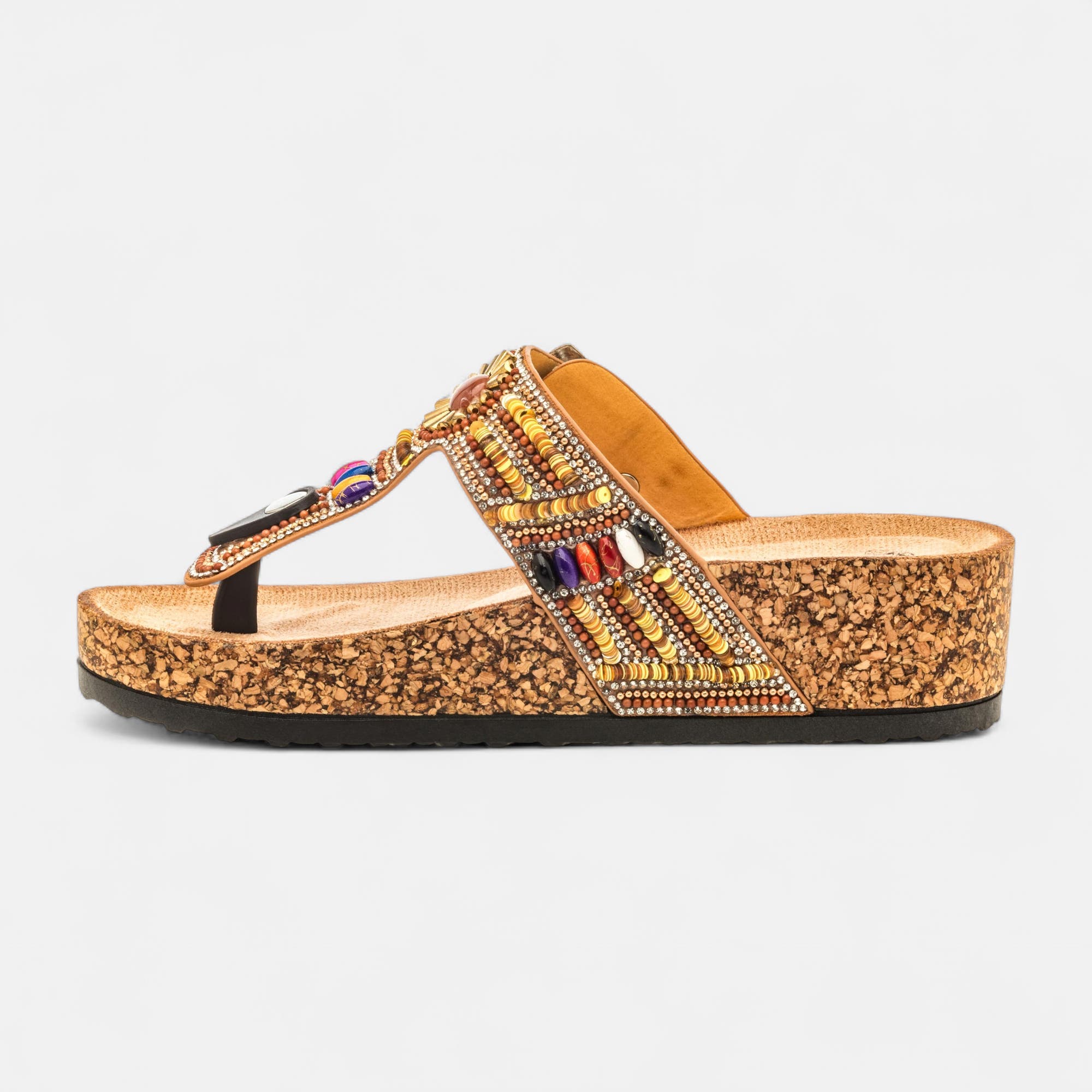 Mules semelle liège Femme camel