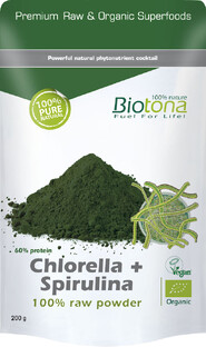 Biotona Chlorella   Spirulina Powder Raw 200GR