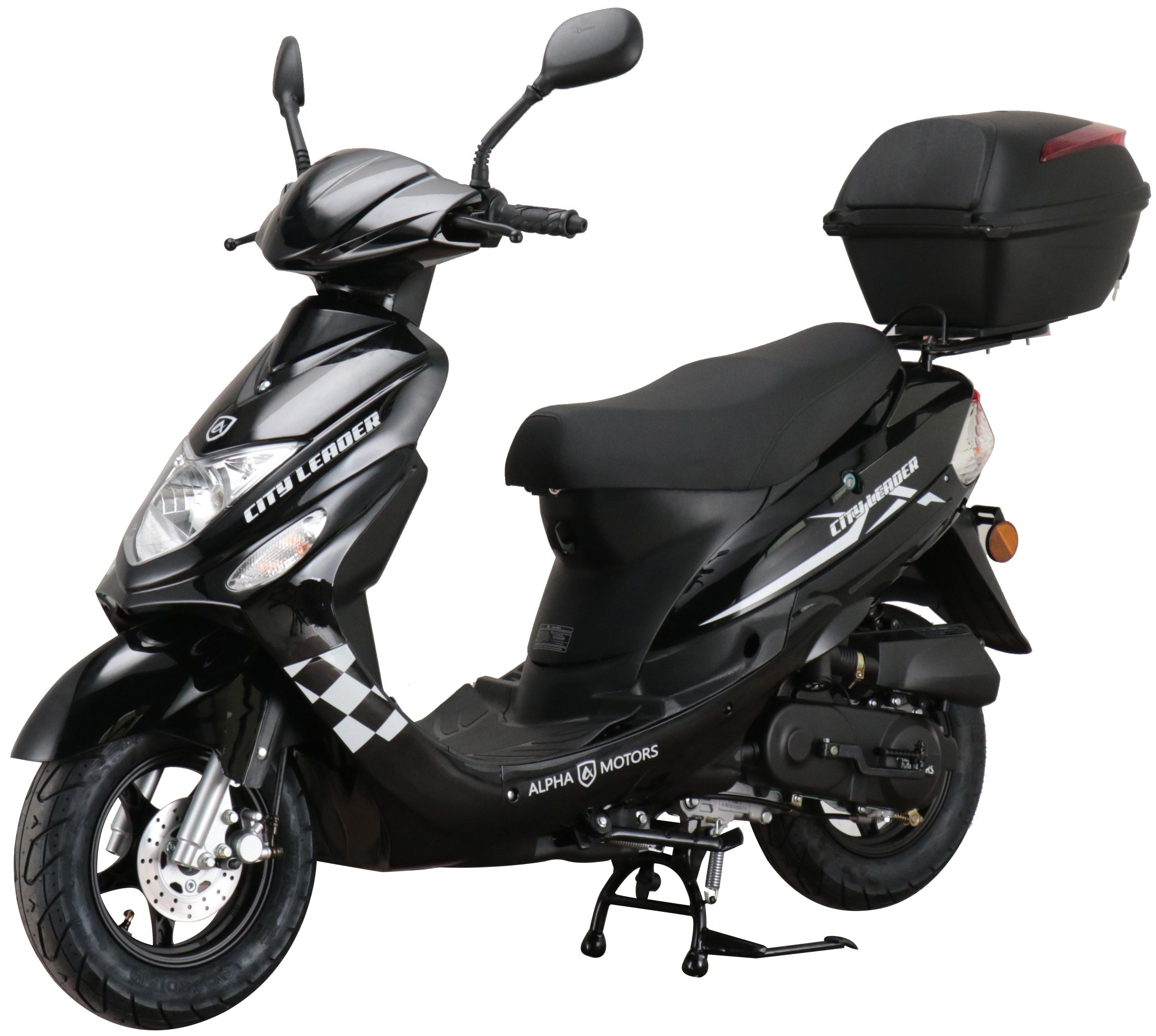 Alpha Motors Motorroller CityLeader 50 ccm 45 kmh EURO 5 schwarz inkl. Topcase